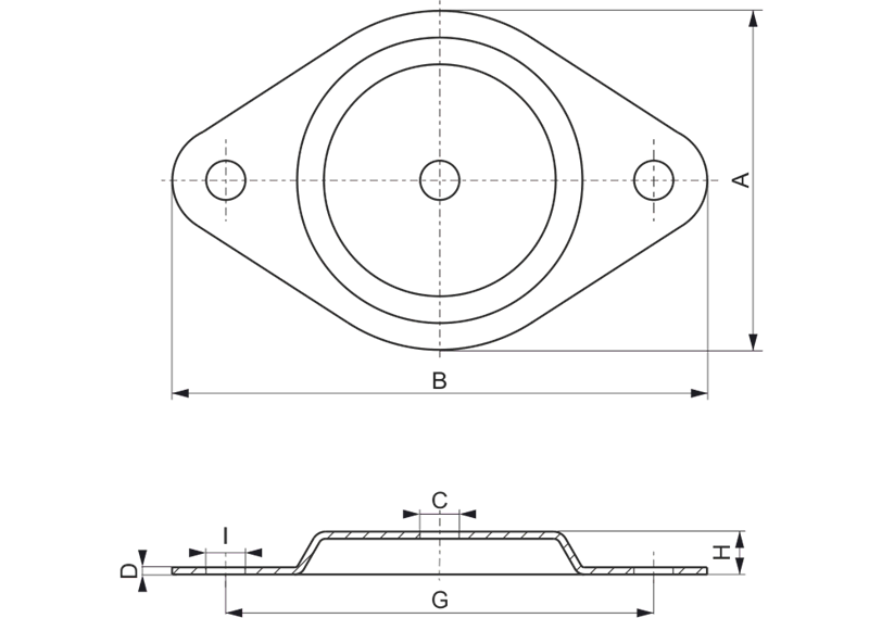 FP/KTL Podstawa pod wibroizolator SD i DSD, W-40-B, W-50-B, W-40-C i W-50-C