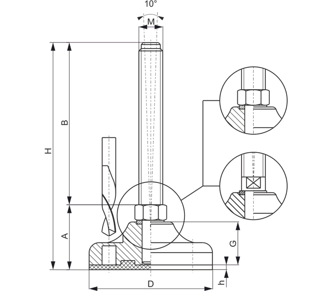 PSN 83 M14x150 antypoślizg