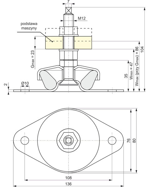 V-75-2 OCYNK wibroizolator