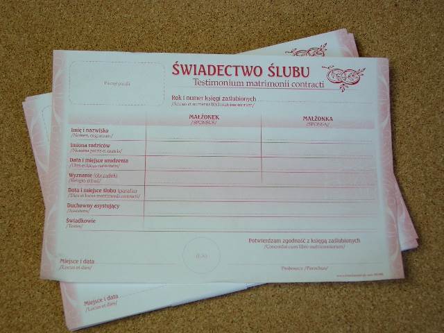 KZ 10 - świadectwo zawarcia ślubu op.(50) A5