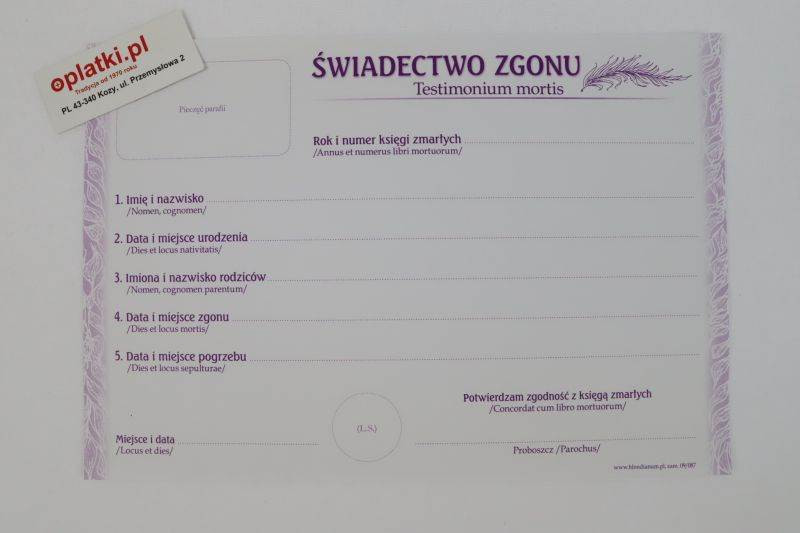KZ 11 - świadectwo zgonu op.(50) A5