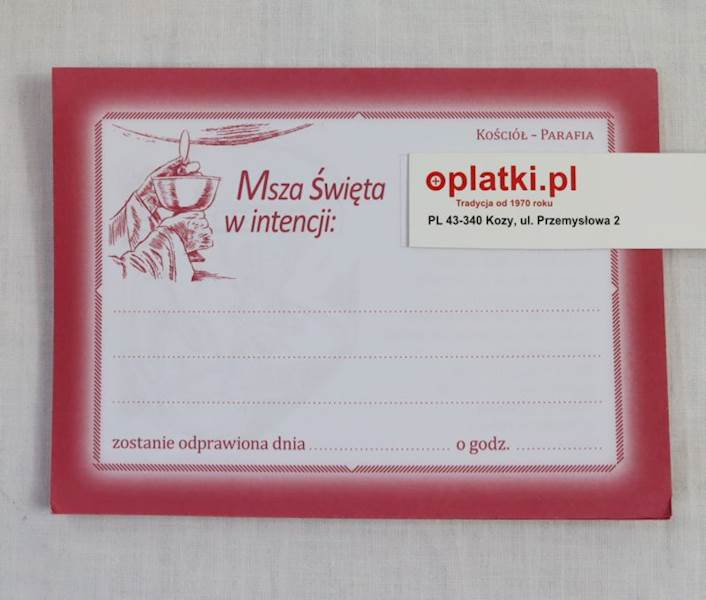 Kartki - Intencja Mszy Świętej 20/20007 op.50
