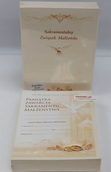 Pamiątka Ślubu + teczka AN (op. 20 szt)