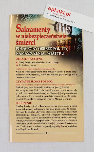 Obrzęd Sakramentu w niebezpiecze.śmierci 06/15245