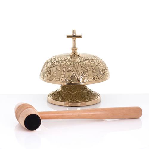 Gong mosiądz drewniany młotek JS 786933 23cm