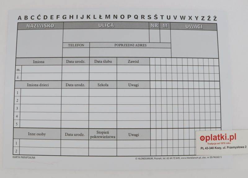Kartoteki kolędowe (A5) 20/96162 op.50 szt.