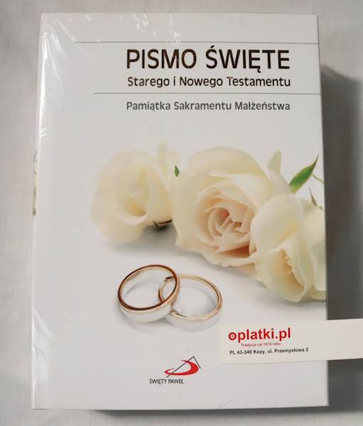 Pismo Św.ST i NT opr.biała złocone pagin. Śub ED 