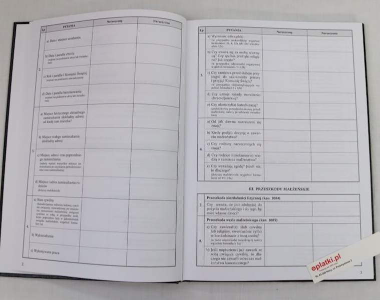 Księga protokołów przedmałżeńskich 06/20053
