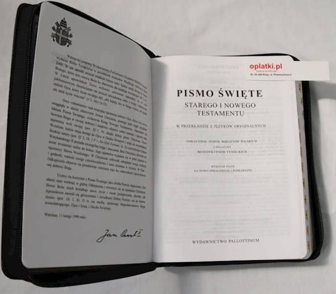 Biblia Tysiąclecia V Futerał z paginatorami PAL