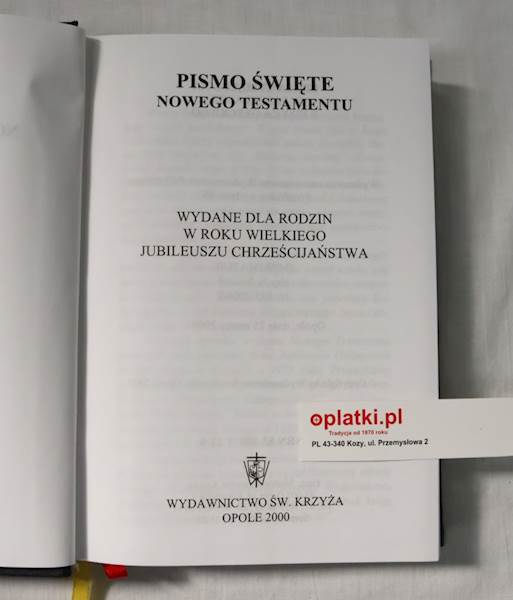 Nowy Testament wyd. Jubileuszowe WDŚK