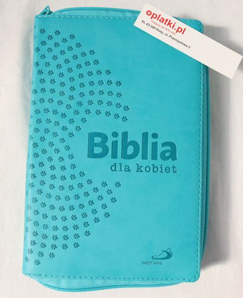 Biblia dla Kobiet - z suwakiem zł. malina turkus 