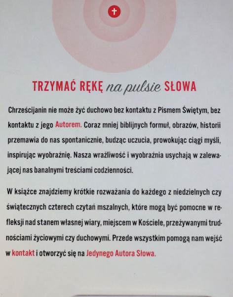 Trzymać rękę na pulsie Słowa Rok A  WSL