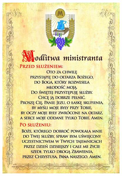 PCV Modlitwa Ministranta 60x32 cm ALL