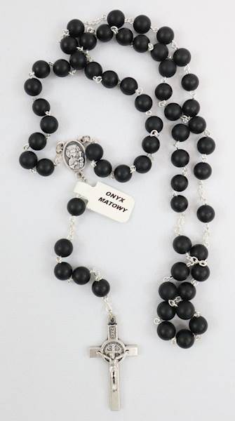 Różaniec kamień Onyx Matowy naturalny 8mm 