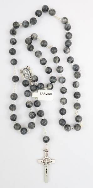 Różaniec kamień Larvikit naturalny 8mm