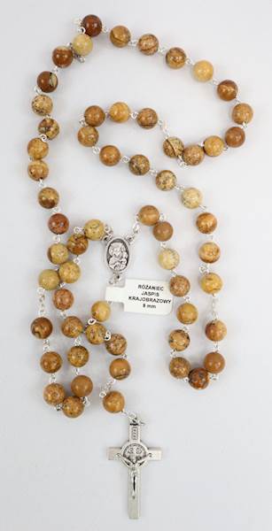 Różaniec kamień Jaspis Krajobrazowy naturalny 8mm