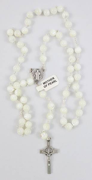 Różaniec kamień Mother Of Pearl naturalny 8mm