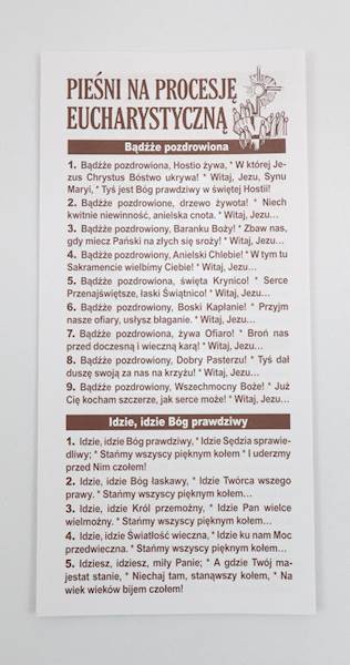 Pieśni na procesję eucharystyczną 07/15073/1