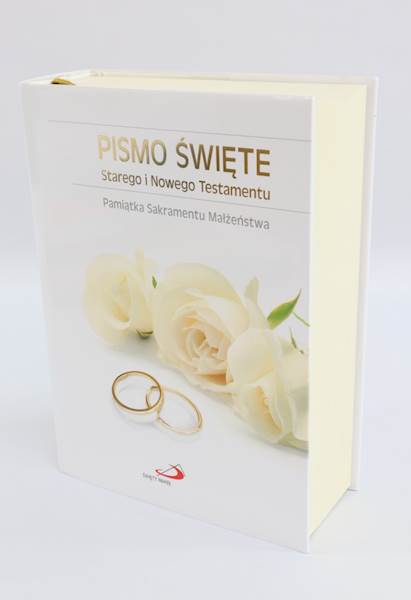 Pismo Święte ST i NT białe Ślub Komunia (8) ED 