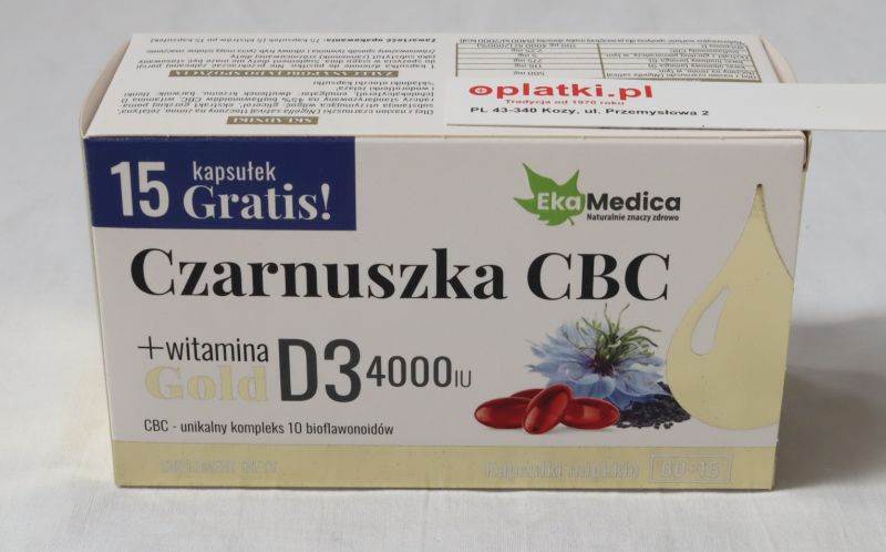 Promocja Czarnuszka CBC GOLD 4000IU 75 szt. 
