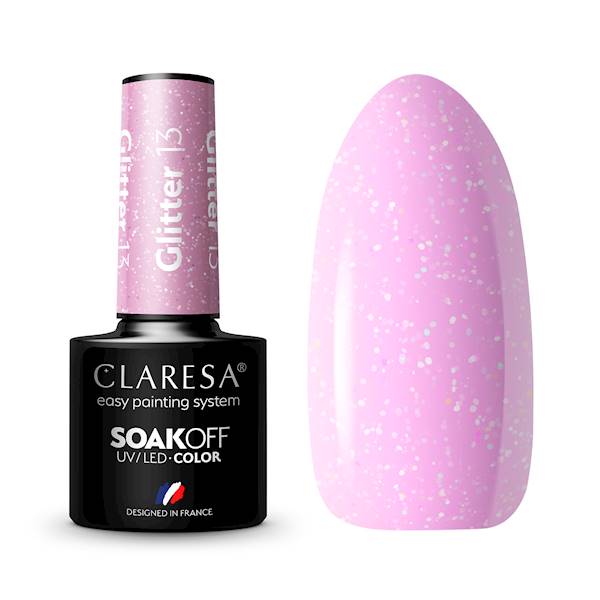 Claresa Lakier hybrydowy Glitter 13 5ml 