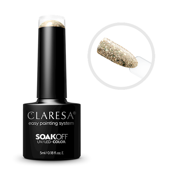 Claresa Lakier hybrydowy Glitter 3 5ml 