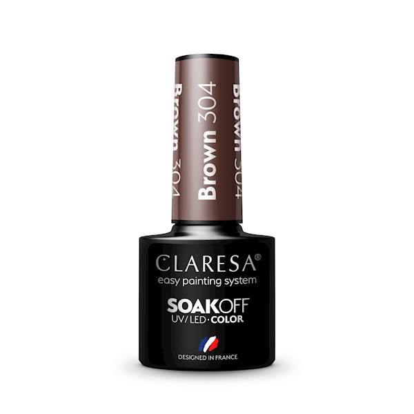 Claresa Lakier hybrydowy BROWN 304- 5ml 