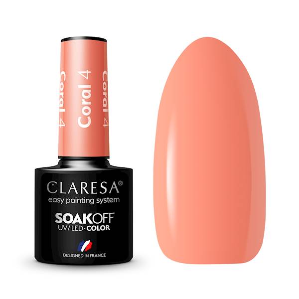 Claresa lakier hybrydowy CORAL 004 - 5ml