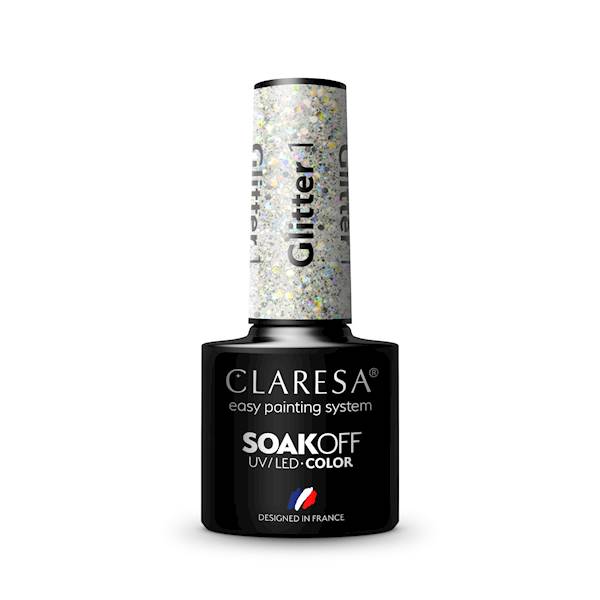 Claresa Lakier hybrydowy Glitter 1 5ml 