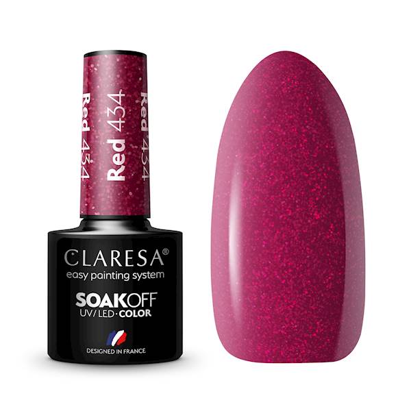Claresa lakier hybrydowy RED 434- 5ml