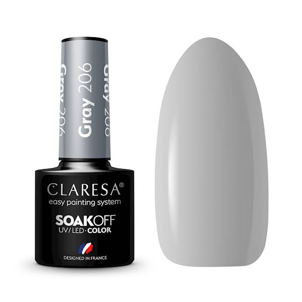 Claresa lakier hybrydowy GRAY 206- 5ml