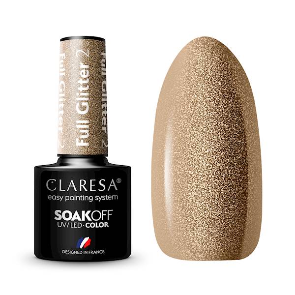 Claresa Lakier hybrydowy Full Glitter 2- 5ml 