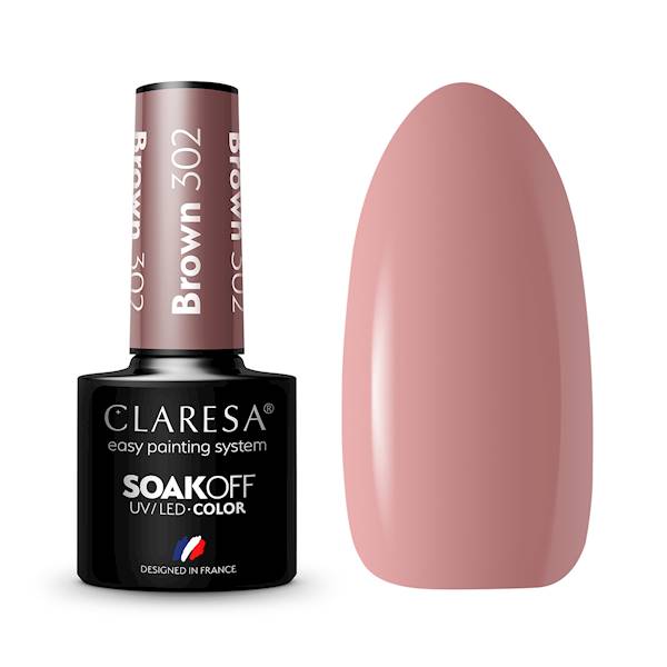 Claresa Lakier hybrydowy BROWN 302 5ml 