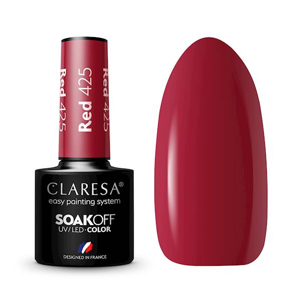 Claresa lakier hybrydowy RED 425- 5ml