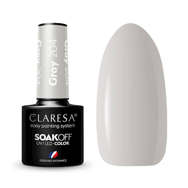 Claresa lakier hybrydowy GRAY 204- 5ml