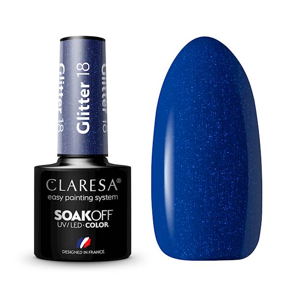 Claresa Lakier hybrydowy Glitter 18 5ml 