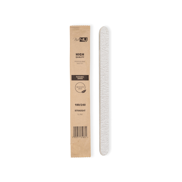Pilnik Nail4u NATURAL Slim prosty 180/240 (komplet 100szt)