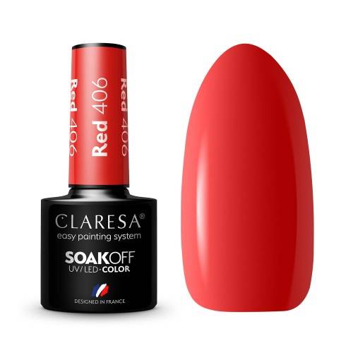 Claresa lakier hybrydowy RED 406- 5ml