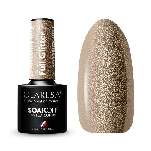 Claresa Lakier hybrydowy Full Glitter 2- 5ml 