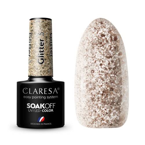 Claresa Lakier hybrydowy Glitter 3 5ml 