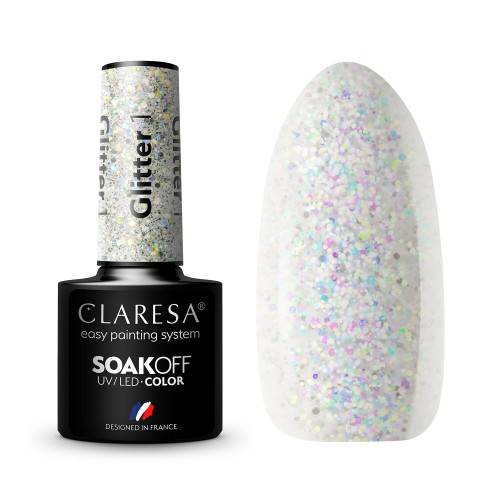 Claresa Lakier hybrydowy Glitter 1 5ml 