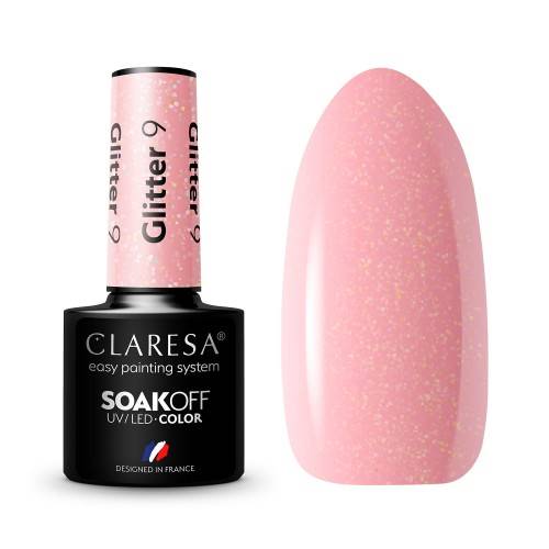 Claresa Lakier hybrydowy Glitter 9 5ml 