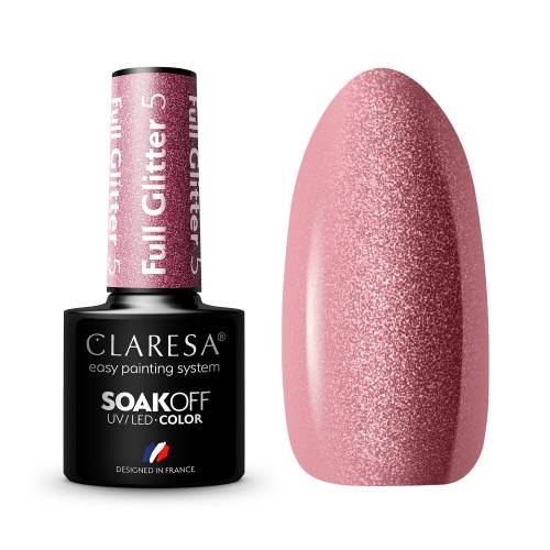 Claresa Lakier hybrydowy Full Glitter 5 5ml 