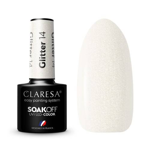 Claresa Lakier hybrydowy Glitter 14-5ml 