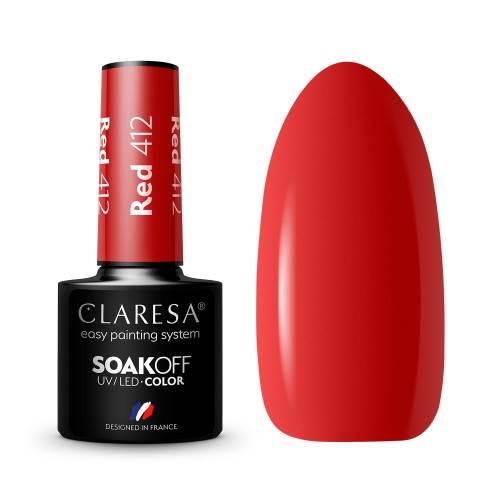 Claresa Lakier hybrydowy RED 412- 5ml 
