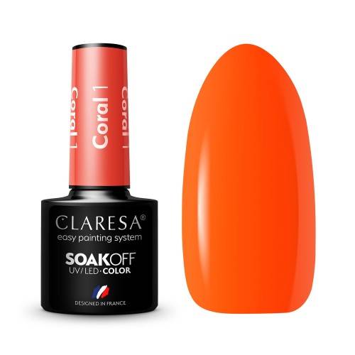 Claresa lakier hybrydowy CORAL 001 -5ml
