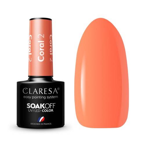 Claresa lakier hybrydowy CORAL 002- 5ml