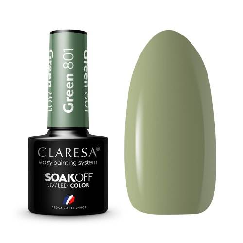Claresa lakier hybrydowy GREEN 801- 5ml