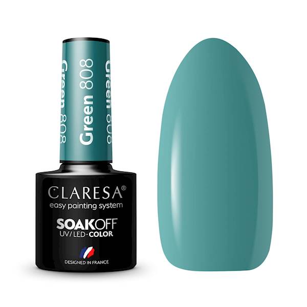 Claresa lakier hybrydowy GREEN 808- 5ml