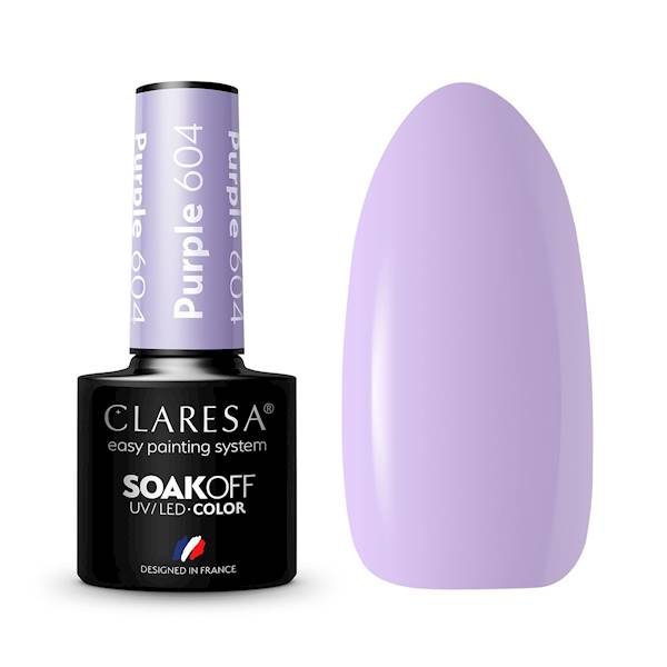 Claresa lakier hybrydowy PURPLE 604- 5ml